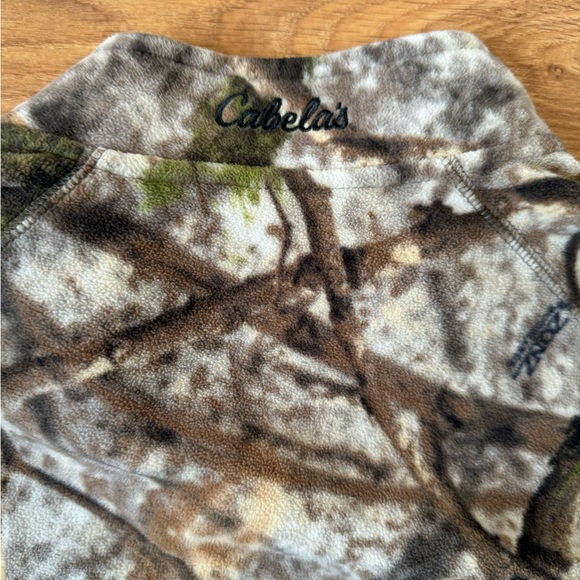 Cabela’s quarter zip fleece pullover WOODLANDS CAMO sz M - Picture 5 of 8